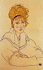 Edith Canvas Paintings - Portrait of Edith Schiele